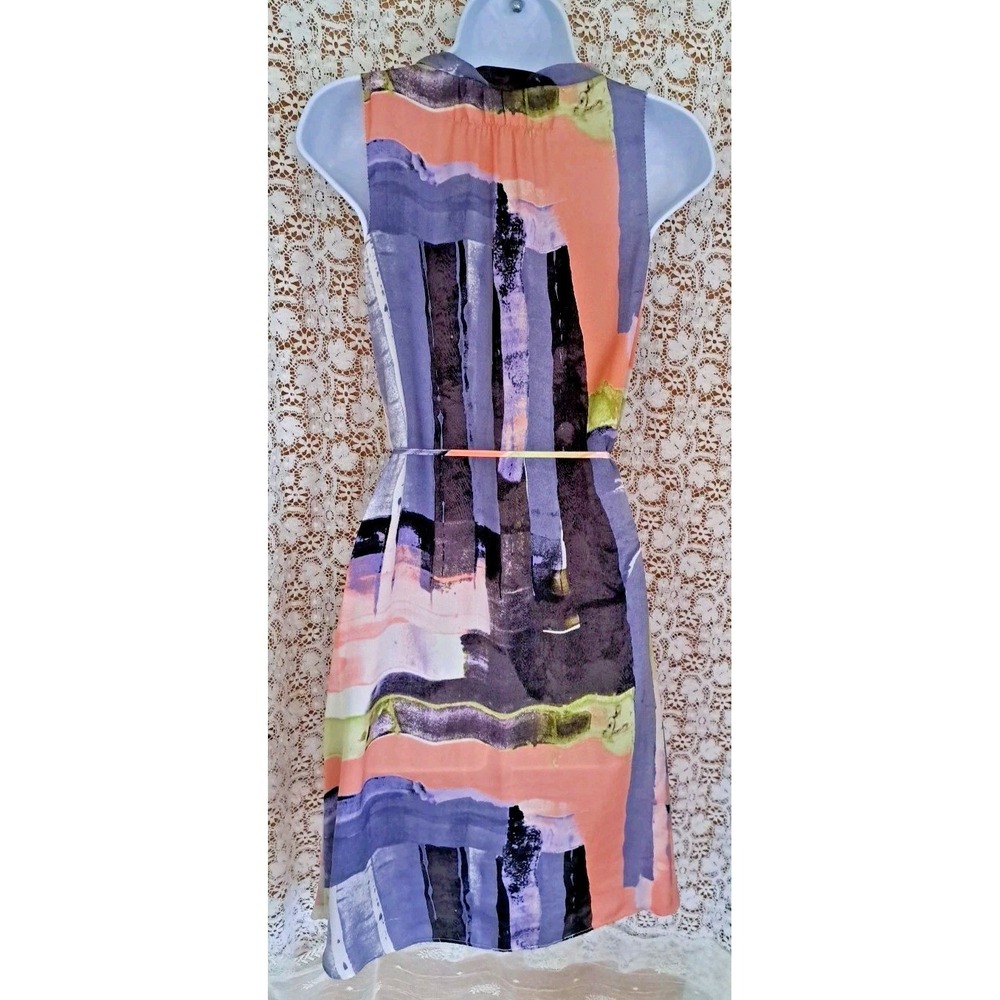 Simply Vera Wang Dress XS Multicolor Chiffon Layered Knee Length Pockets Artsy - Picture 11 of 11